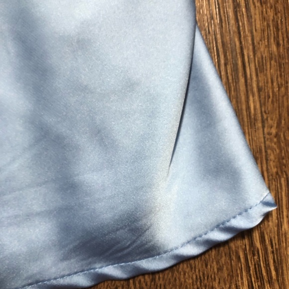 Baby Blue Satin Ruched Top - Picture 8 of 17